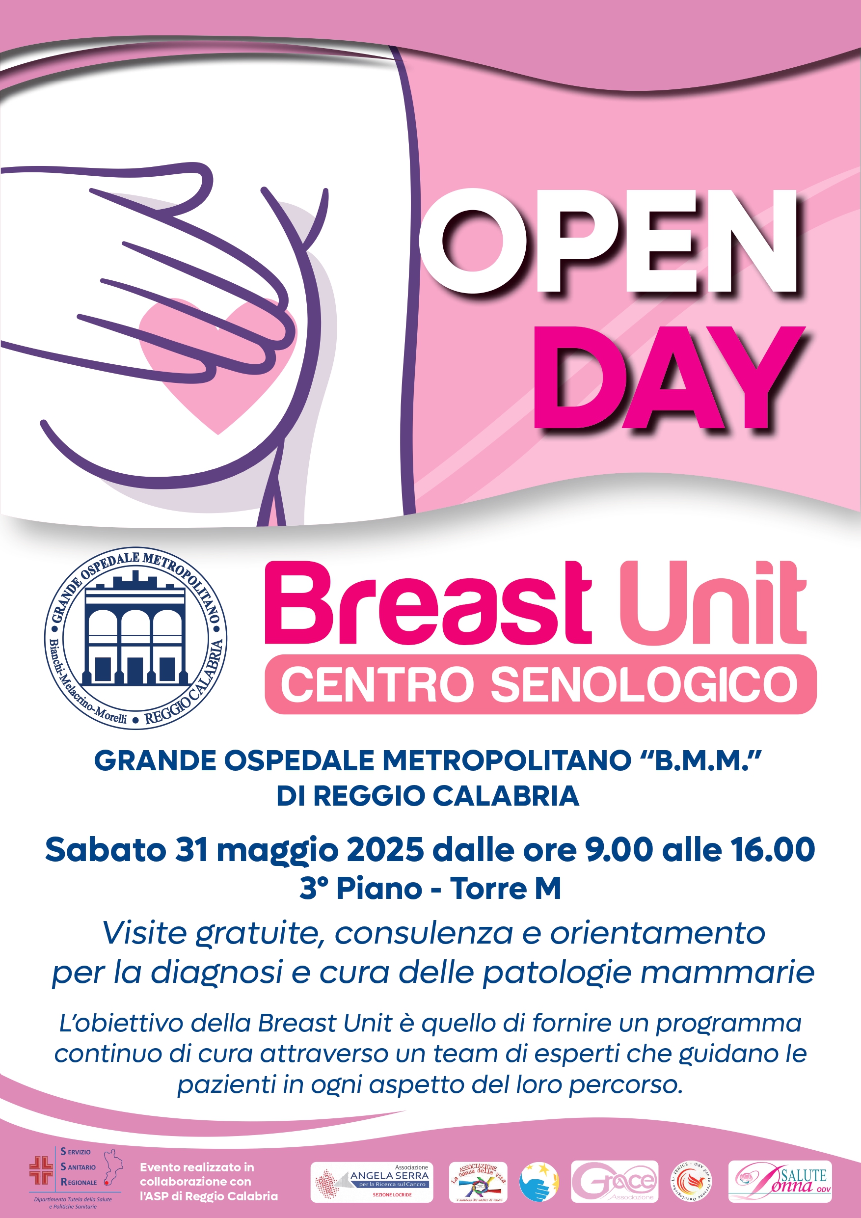 Open day Breast Unit, sabato 31 maggio visite e consulenze gratuite per tutte le don ...